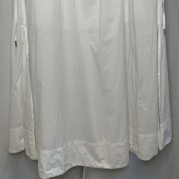 SOLD NWT Country Road White Cotton Maxi Dress Size 16 Elastic Detail Tie Slit - Picture 13 of 16